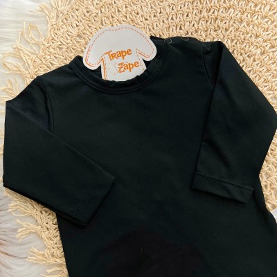 Conj. Body Manga Longa e Calça em Malha Térmica Thermo Dry - Preto